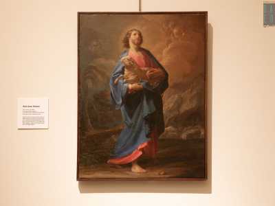 E soprattutto Ges� Buon Pastore, databile intorno al 1750: opera in cui l�artista raggiunge una piena maturit� espressiva. La pennellata � veloce e sicura, i contorni sono pi� morbidi e la luce si diffonde, rendendo la figura quasi eterea 